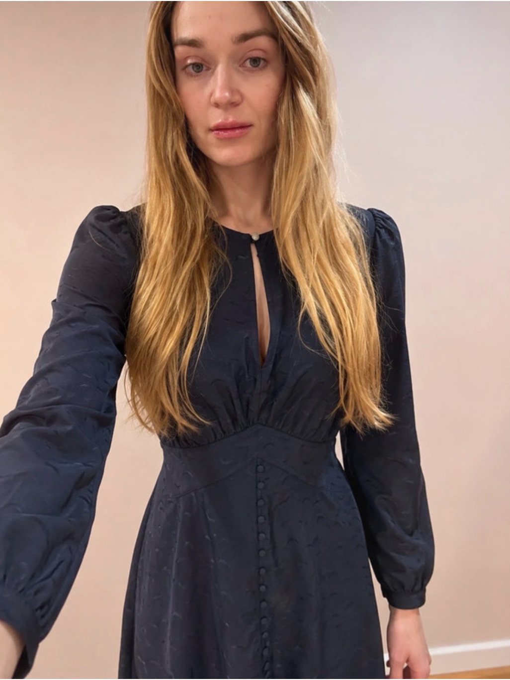 Zadig & Voltaire Navy Long-Sleeve Midi Dress
